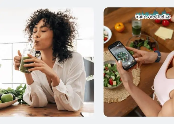 Image of woman looking into her diet and fat freezing Malmesbury to improve her health